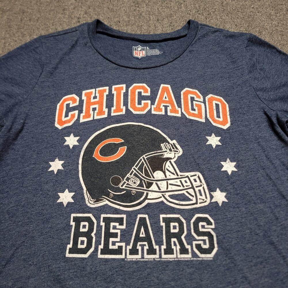 Chicago Bears Shirt Womens Large Blue 2011 NFL Graphic Short Sleeve Crewneck